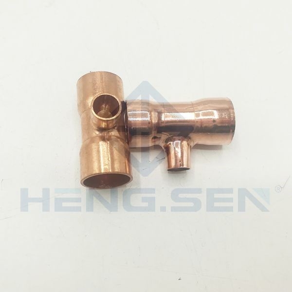 OEM Copper Tee Refrigeration Pipe Fittings 45x19x45mm Multipurpose